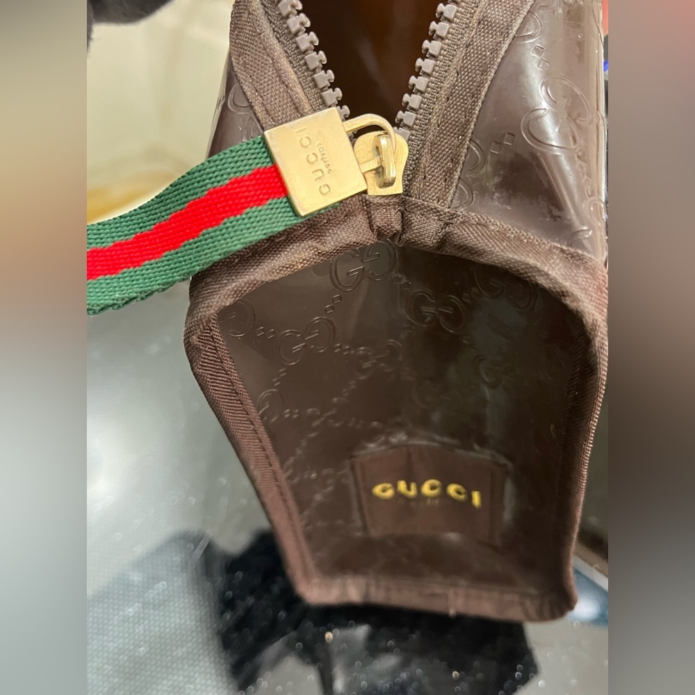 Gucci Brown Toiletry Bag with Signature Monogram and Webbing - Picture 3 of 6